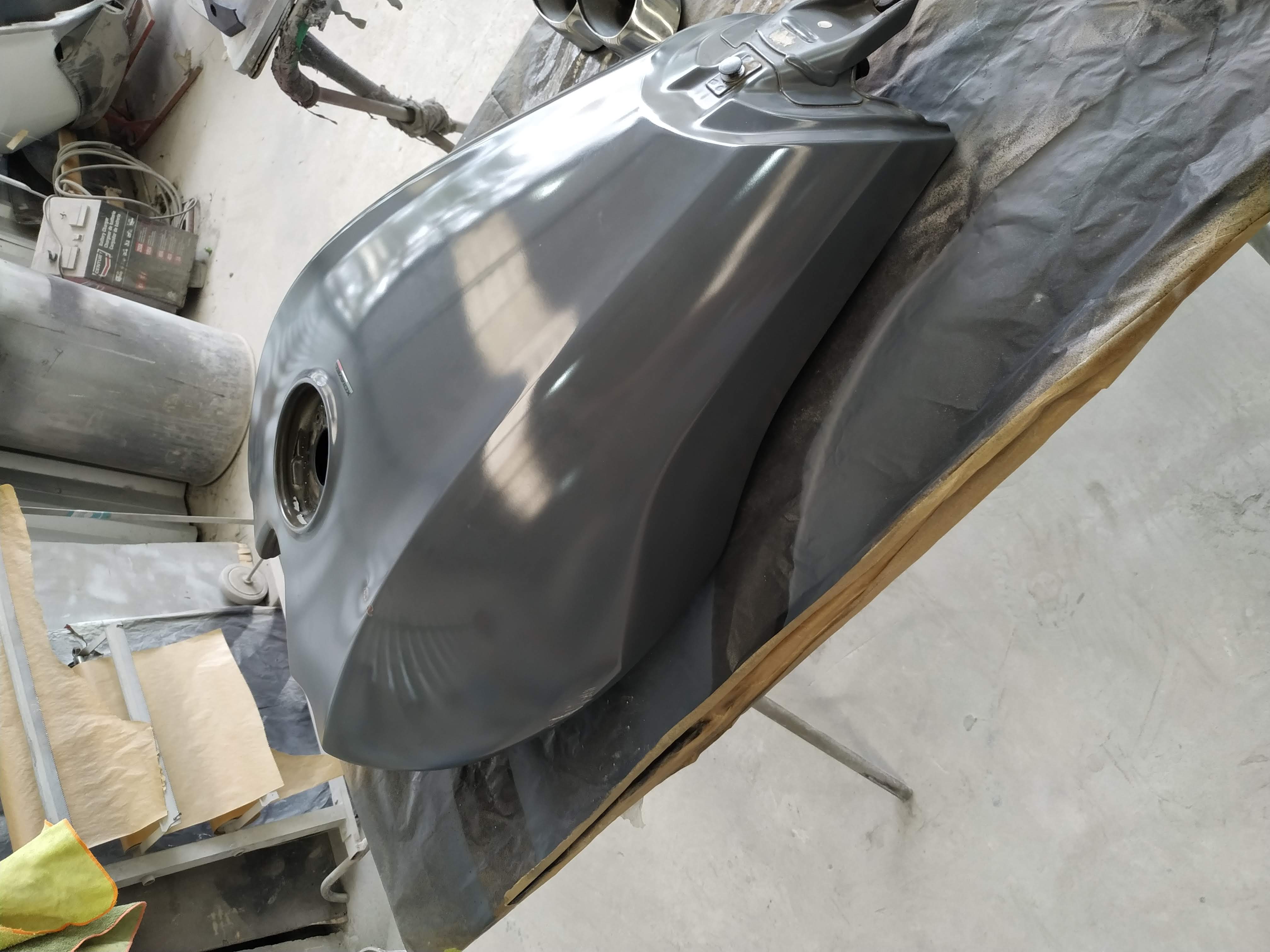 Motorbike tank before